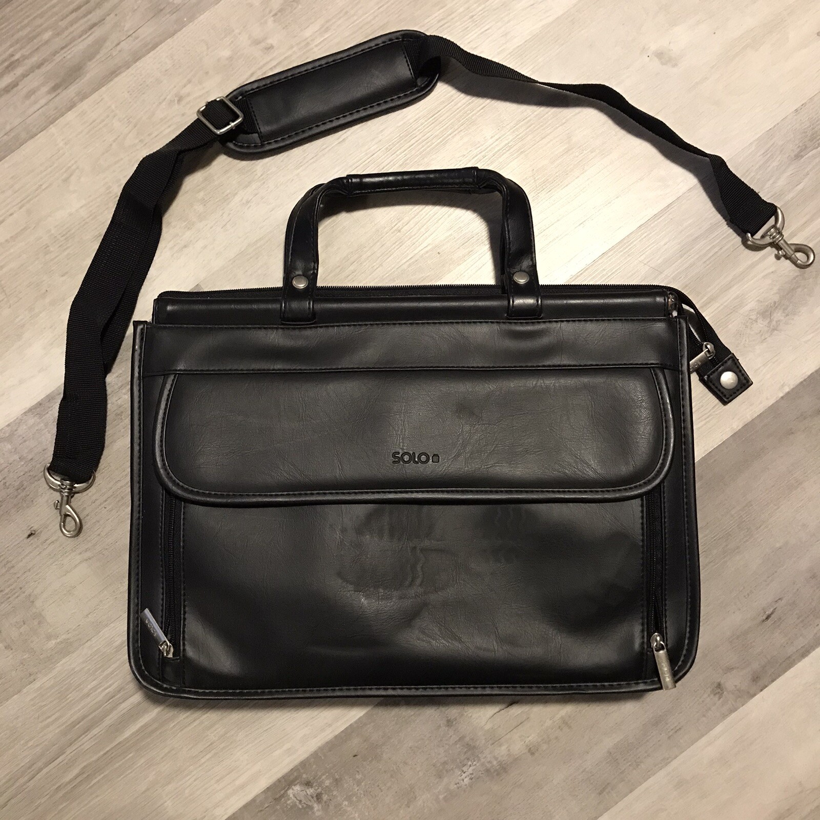 Solo Leather Laptop Crossbody Messenger Bag Briefcase… Gem