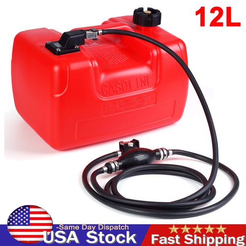 12L 3 Gallon Portable Boat Fuel Tank for Yamaha Outboard Gas Tank with