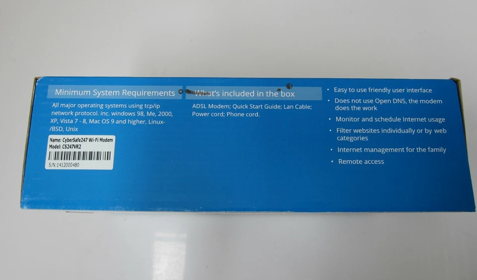 CyberSafe 247 smart ADSL WI -FI Wirless N Modem to keep the kids safe RRP$299 - Image 2 of 4