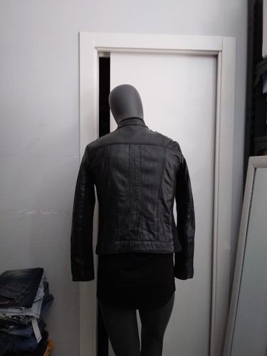 Mango Jacket Genuine Leather Used Man Size XL Black XYC956L - Picture 4 of 7