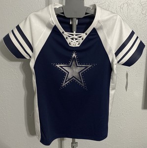 DALLAS COWBOYS LARGE JERSEY SHIRT WOMENS NFL FOOTBALL LADIES CUTE RHINESTONE NEW | eBay