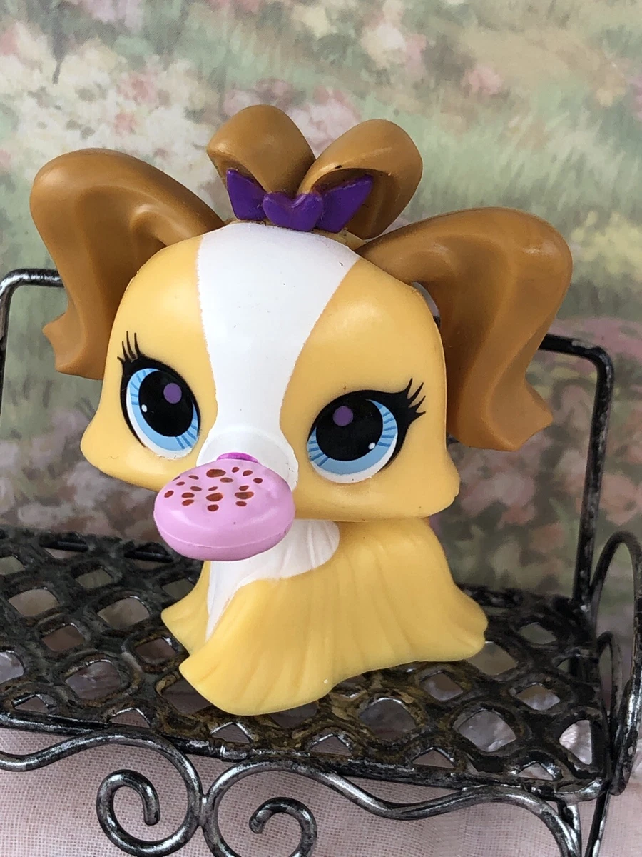 LITTLEST PET SHOP YELLOW 3010 MOTION CANDY Gum SPINNING MALTESE DOG Puppy
