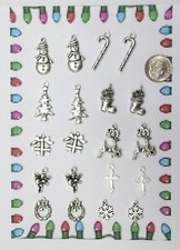 NEW--20 TIBET SILVER VARIOUS CHRISTMAS CHARMS..CHRISTMAS IN JULY SALE