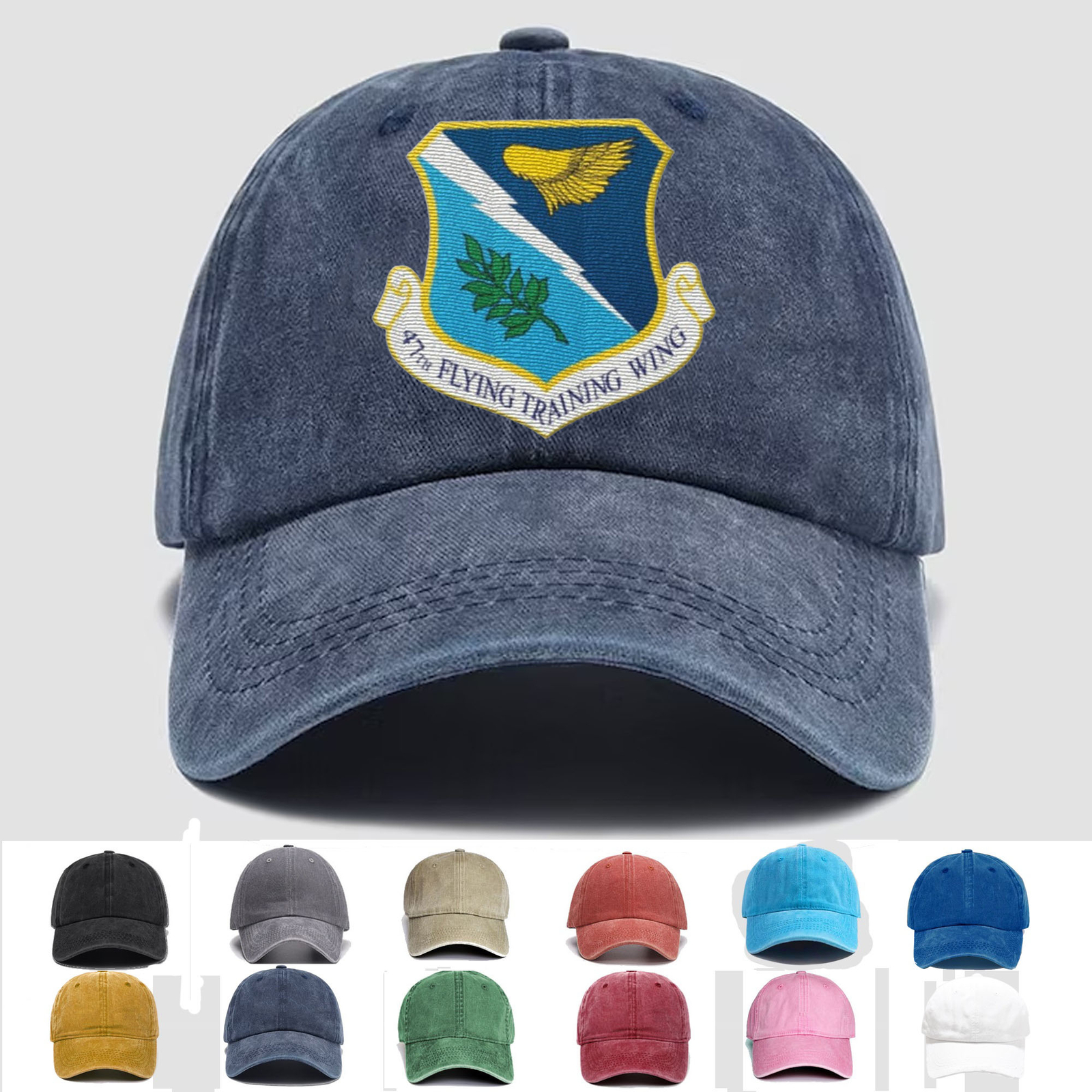Custom Embroidered Hat 47th Flying Training Wing, Veteran Cap, Trucker Hat, Gift