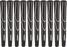 JumboMax Tour Series Golf Grips Black & Silver Size "Small" (+1/4") - Set of 10