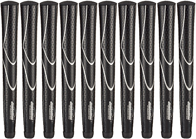 JumboMax Tour Series Golf Grips Black & Silver XL Extra Large Size - SET OF 10