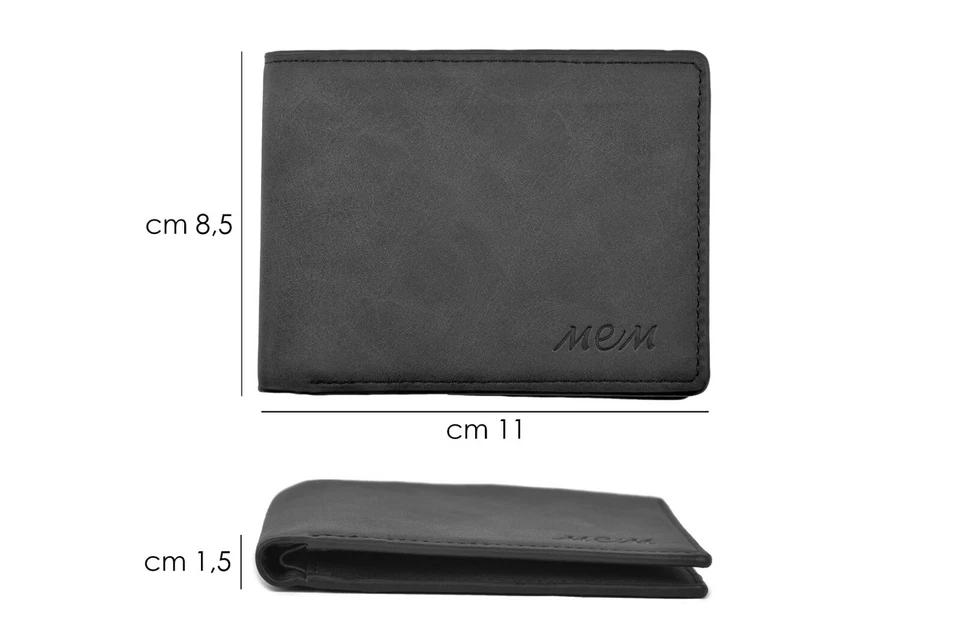 Portafoglio Uomo-Sottile-Slim-Porta Carte di Credito-Similpelle-Comodo-Tascabile - Immagine 4 di 4