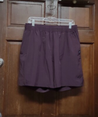 LEG3ND Dusky Burgundy Activewear Athletic Shorts Drawstring Zip Pockets Size L