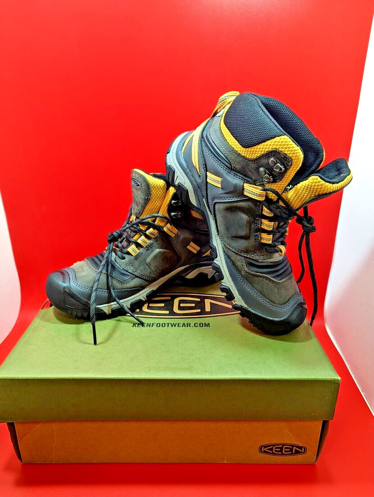 Stivali da trekking Keen Unisex Ridge Flex Mid WP marroni gialli 9 5 donna 8 uomo