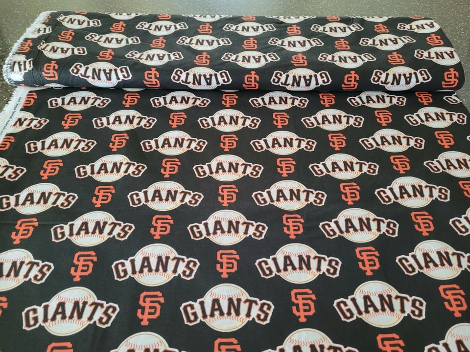 15" San Francisco Giants Baseball Fabric Traditions 56" Wide on Black MLB - Image 3 of 3