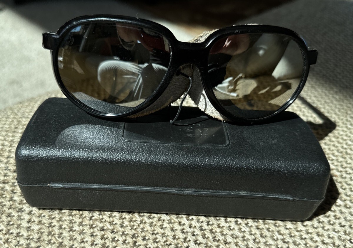 Style Eyes Sunglasses Vintage Mirrored Aviators Leather Blinders France RARE Vintage I Ski Sunglasses Leather Blinders Climbing Aviator  main image 3