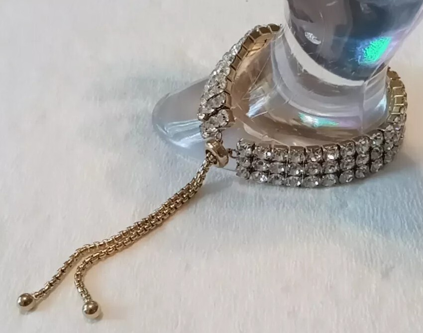Drawstring Bracelet With Rhinestones - image 5