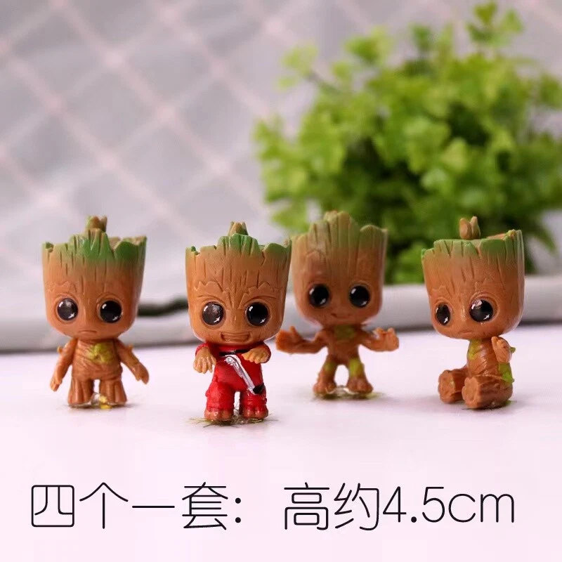 ZEshops Mini Groot Figurine Miniature Model Home Accessories Decompression  Artefact Kids 2PCs Bundle Set