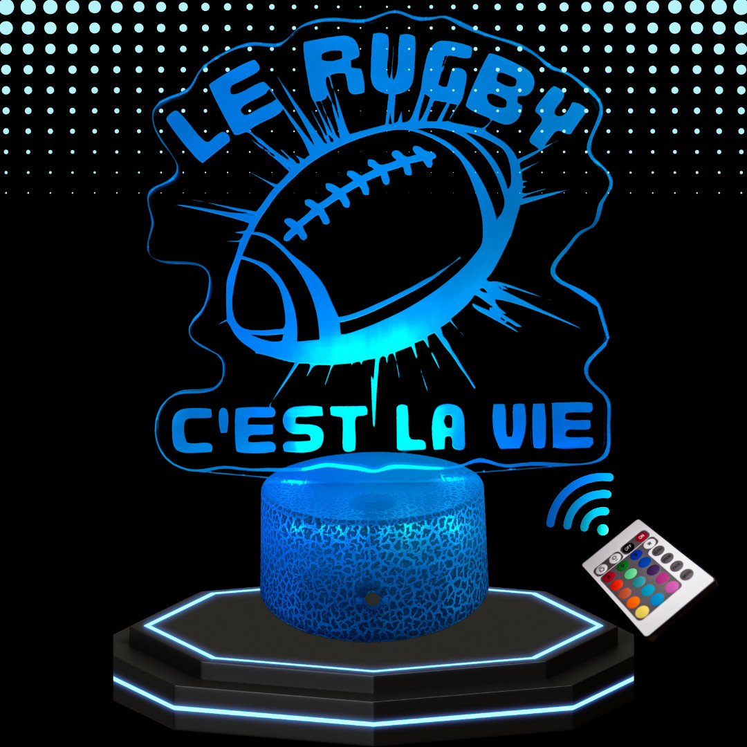 Rugby lampe de chevet 3D LED veilleuse couleur pour cadeau Noël garçon