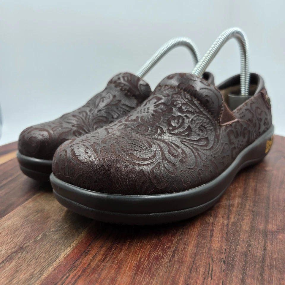 Zapatos Mocasines Alegria Keli Para Mujer 37/7 Cuero Marrón Cómodos Cachemira Zuecos Foto 4 de 4