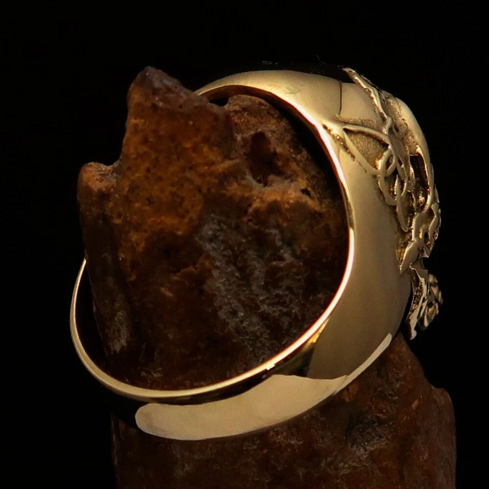 MENS SKULL RING,OUTLAW RING, SKULL BIKER RING, 1% ONE PERCENTER GREEN SIZE 11 - Image 3 of 4