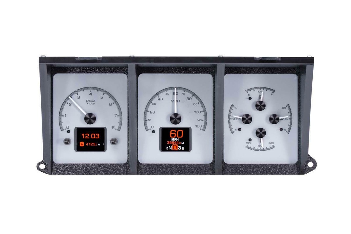 Dakota Digital 73-79 Ford Pickup Truck Analog Gauges Silver Alloy