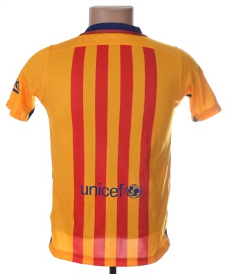 BARCELONA 2015/2016 AWAY FOOTBALL SHIRT JERSEY NIKE SIZE L KIDS | eBay