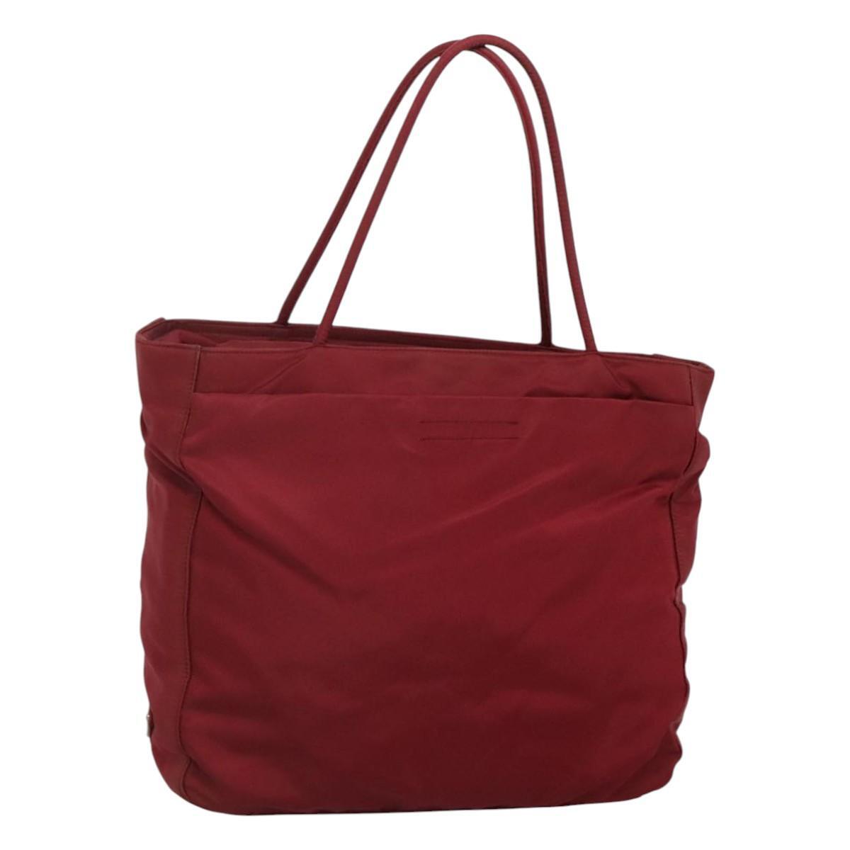 PRADA レッドナイロン製 トートバッグ PRADA Tote Bag Nylon Red Auth MY293 | eBay