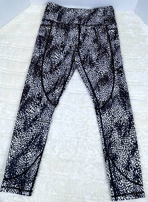 ZYIA ACTIVE black viper pocket light n tight hi-rise leggings size 6-8 workout