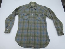 Vintage Pendleton Blue / Green Plaid Wool Button Men  s