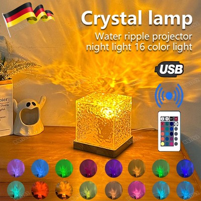 LED Nordlicht Lampe 16 RGB Farbwechsel Wasserwellen Lampe Projektor Nachtlicht