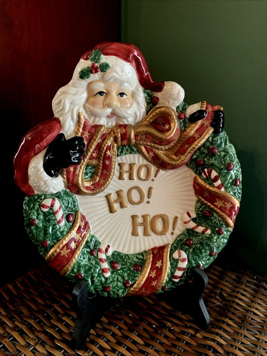 SANTA HO! HO! HO! FITZ AND FLOYD ESSENTIALS CHRISTMAS CANAPE