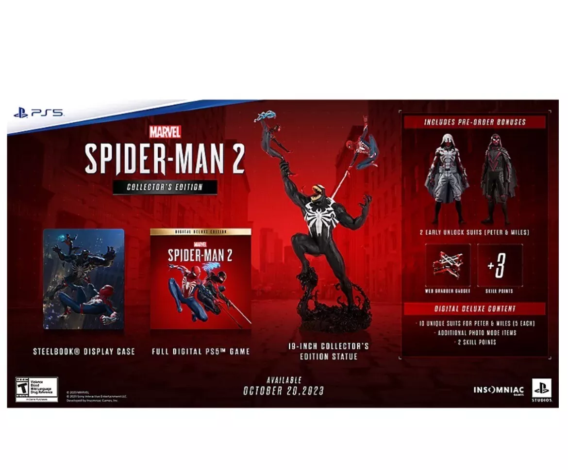 Sony PS5 Marvel's Spider-Man 2 Collector's Edition Video Game Bundle - MX