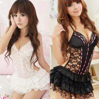 Sexy-Lingerie-Sleepwear-Women's-G-string-Dress-Underwear-Babydoll-Lace-Nightwear