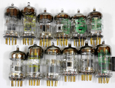 Lot De 13 Tubes PC88 / EC88 / EC86 - Telefunken, Mazda, Philips - Broches Or - Occasion