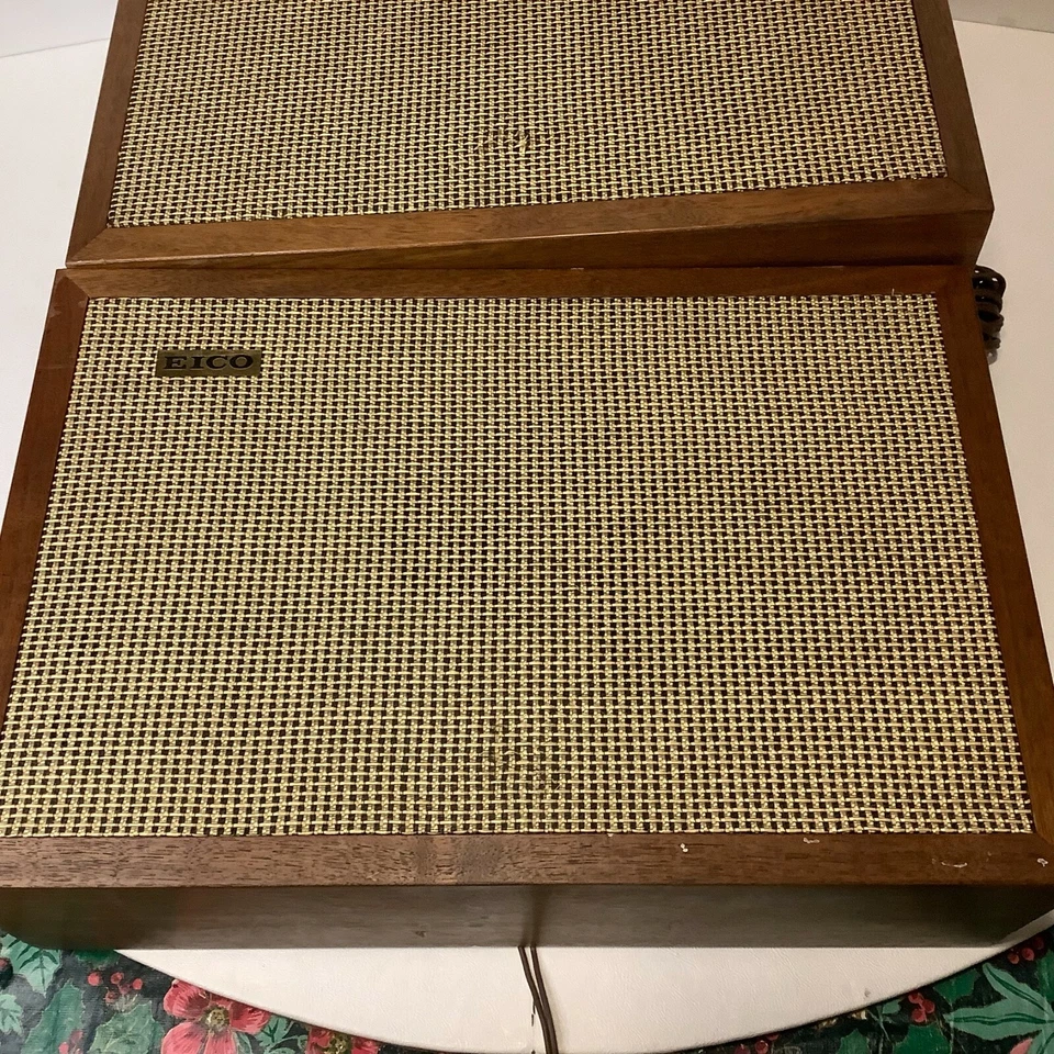 Par de Altavoces Modernos Vintage EICO Mid-Century 7A3 Hechos en Japón Probados Foto 4 de 4