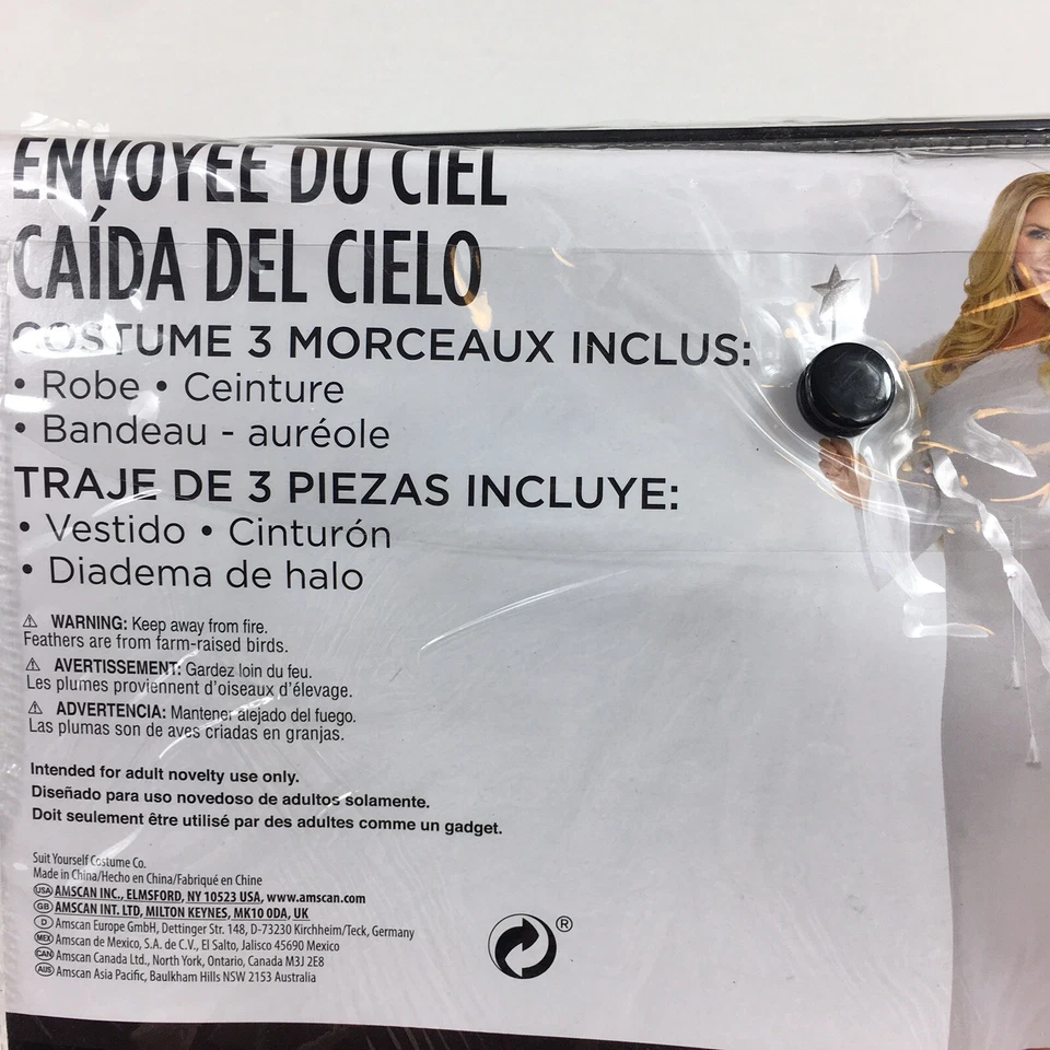 Heaven Sent 3 Piezas Disfraz de Ángel Adulto Talla Estándar Vestido Cinturón Halo Diadema Nuevo con Etiquetas Foto 4 de 4