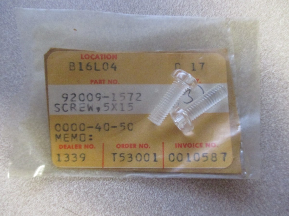 スリチキ15 NOS Screw Fits: Kawasaki 1989-90 ZX750 5X15 92009-1572 Qty. 2 | eBay