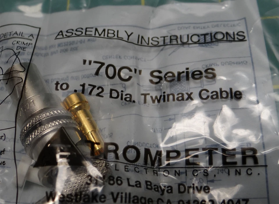Trompeter Electronics, Inc. Connector 70C Series to .172 Dia. Twinaz Cable 14949 - Image 4 of 4
