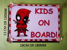 Superheroes Deadpool kids On Board Car Laminated Sign