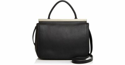 Botkier Black Leather Crawford Flap Shoulder Satchel Bag Purse, Retail $298
