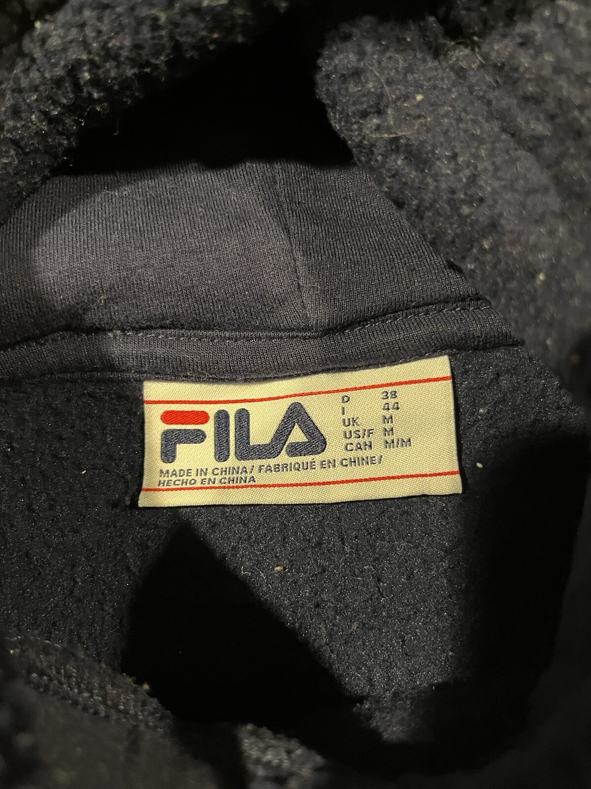 Felpa con cappuccio uomo Fila pile blu media