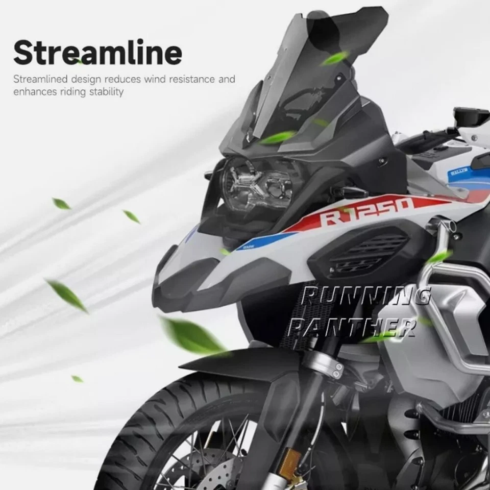 Motorcycle Tall Windshield Windscreen For BMW R1200GS R1250GS ADV ADVENTURE - Image 3 of 4