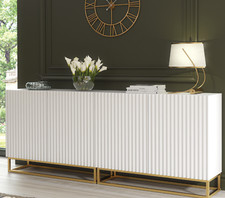 Modular 200cm Sideboard Set | 2x100cm Dark Grey Cabinets | Gold Legs Storage