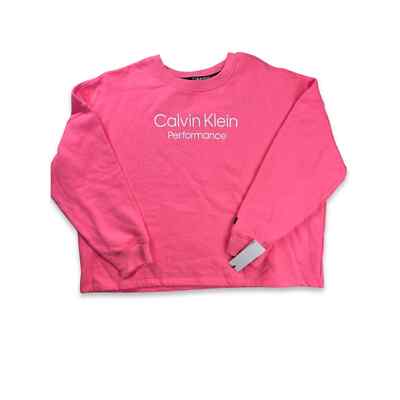 NWT Calvin Klein Stacked Logo Crewneck Sweatshirt in Neon Calypso Size XL 