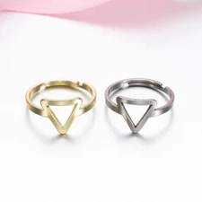 2PCS stainless steel Triangle Open adjustable Ring, 2 colors Wholesale FJS18