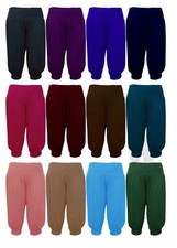 Womens 3/4 Ali Baba Hareem Baggy Pants Trousers Cropped Shorts Leggings 8-26