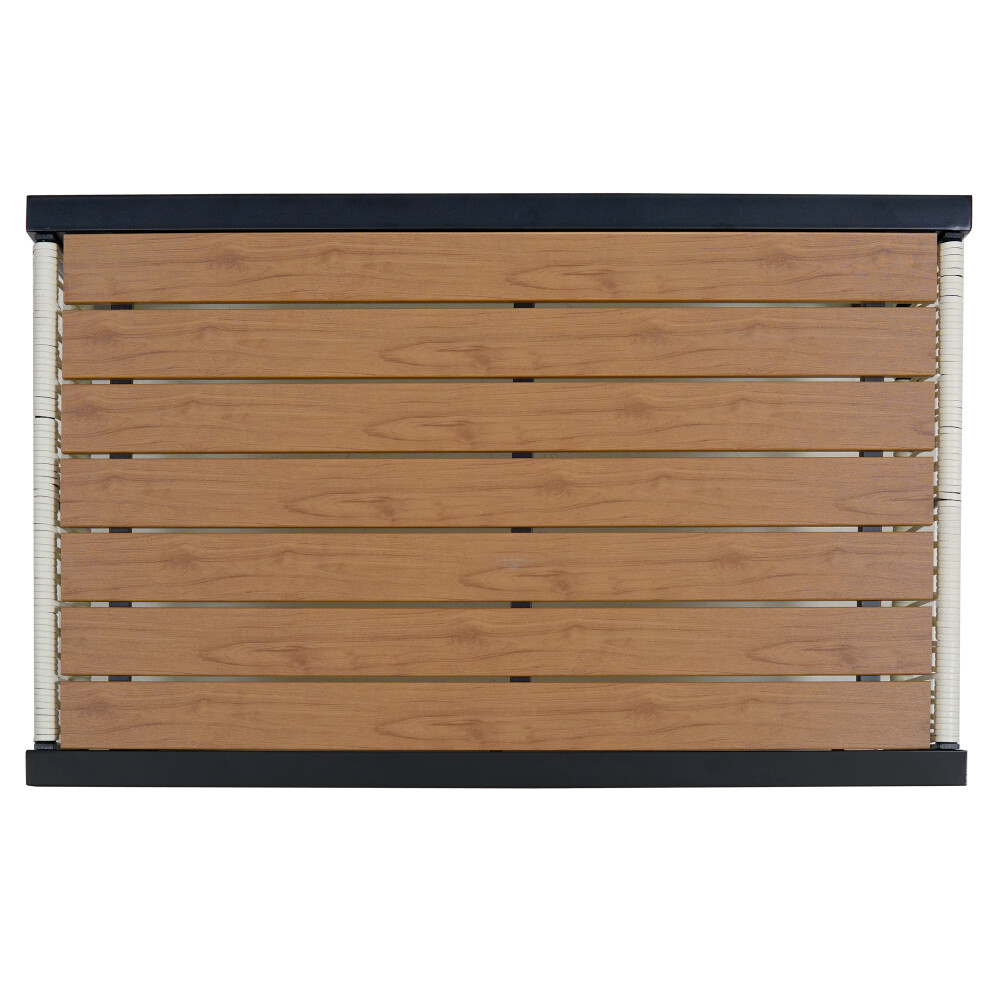 Multi-person Outdoor Iron Sofa Set with A Table, Rattan Decoration, Waterproof