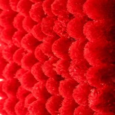 5 feet long RED Artificial Marigold Garland-Vibrant Flower Decoration 5 Strings