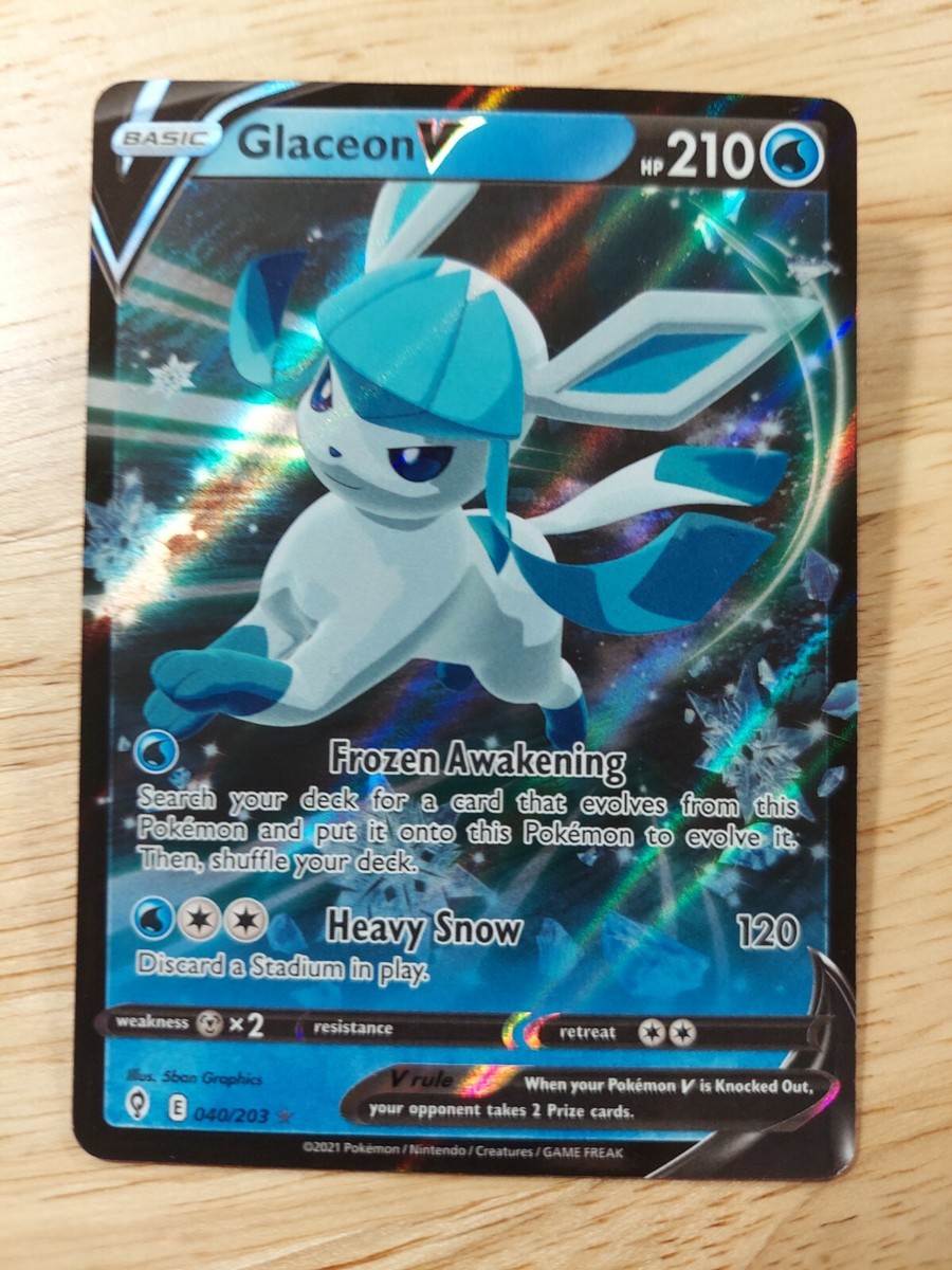 Glaceon V 040/203 Evolving Skies NM Ultra Rare Pokemon Card