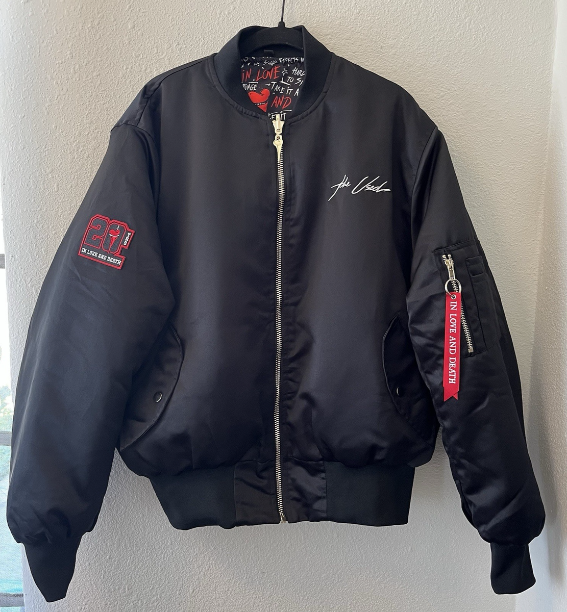 The Used In Love and Death 20 Year Reversible Bomber Jacket Med