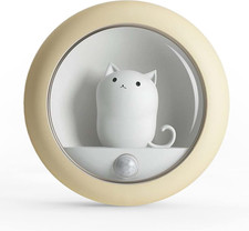 Cat Motion Sensor Light, Rechargeable Motion Activated Night Light LED Warm Whit