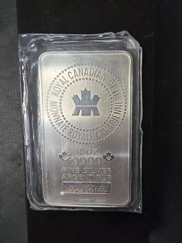 Royal Canadian Mint (RCM) 10 oz .9999 Fine Silver Bar Sealed