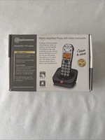 New Amplicomms PowerTel 710 voice telephone,cordless with hearing,vision memory