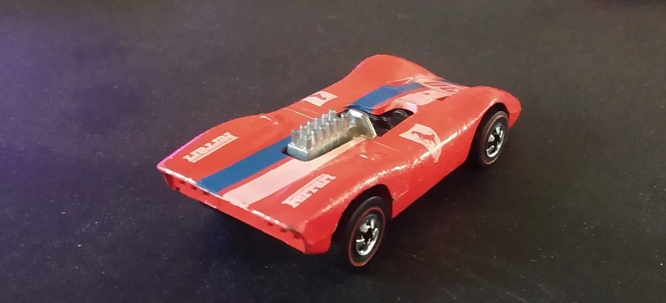 UNRESTORED!! hot wheels redline ferrari 312p flying colors very nice condition - Image 4 of 4